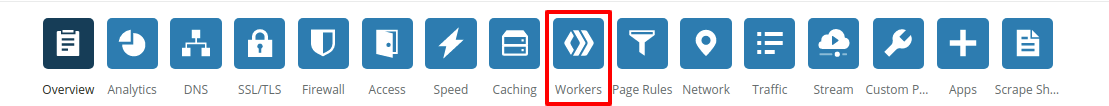 Click Workers under your domain dashboard in order to create routing