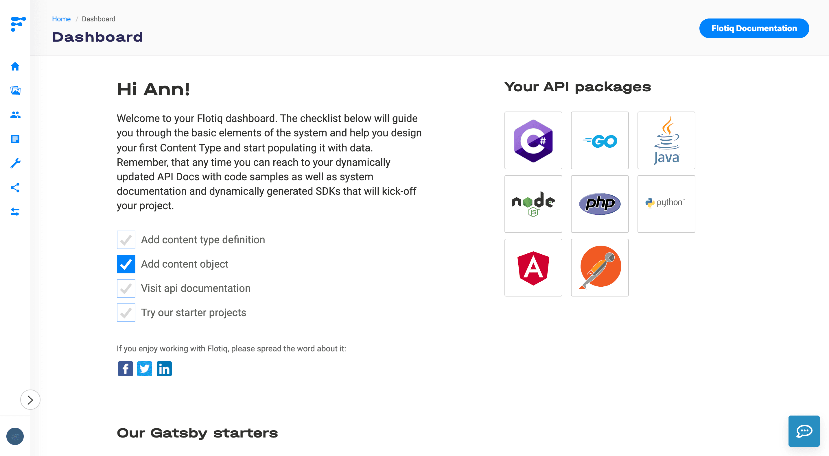 New colors in Flotiq dashboard