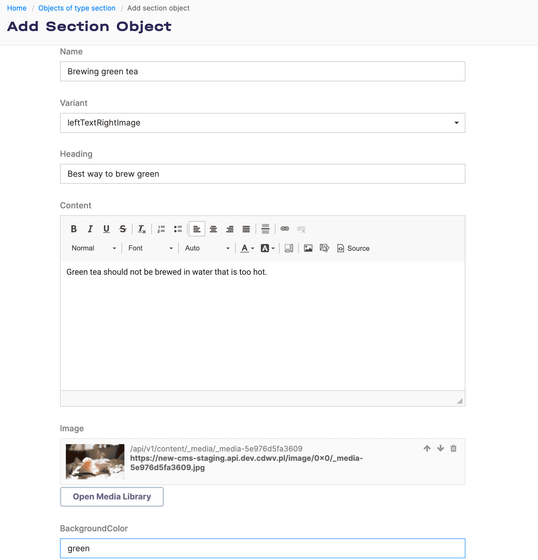 Example section