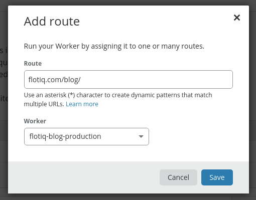 Click Workers under your domain dashboard in order to create routing
