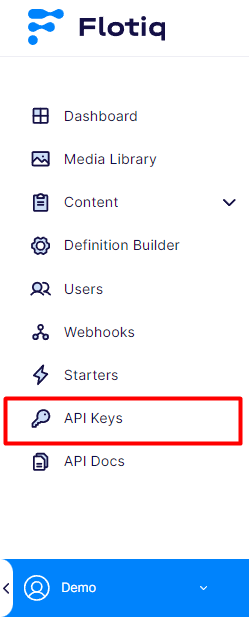 Flotiq user API key