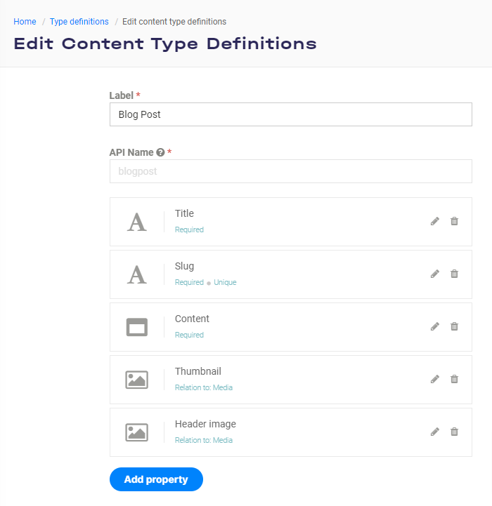 Flotiq Content Type Editor