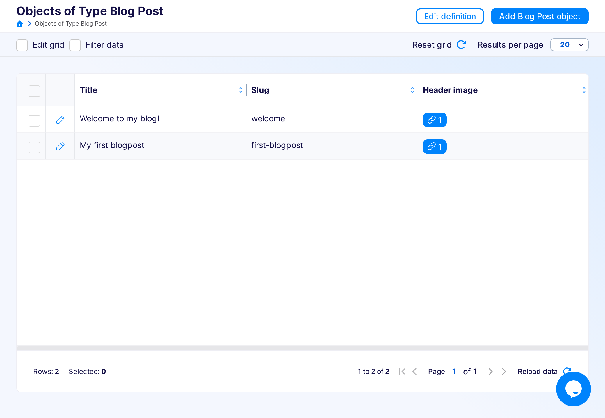 Flotiq grid view